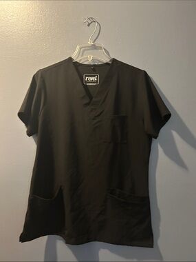 Revel Black Scrub Top - V-Neck Utility Shirt